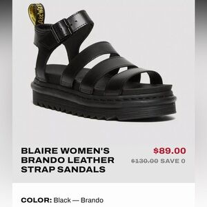 Dr. Martens/Doc Martens Women’s Blaire Brando leather strap sandals in black